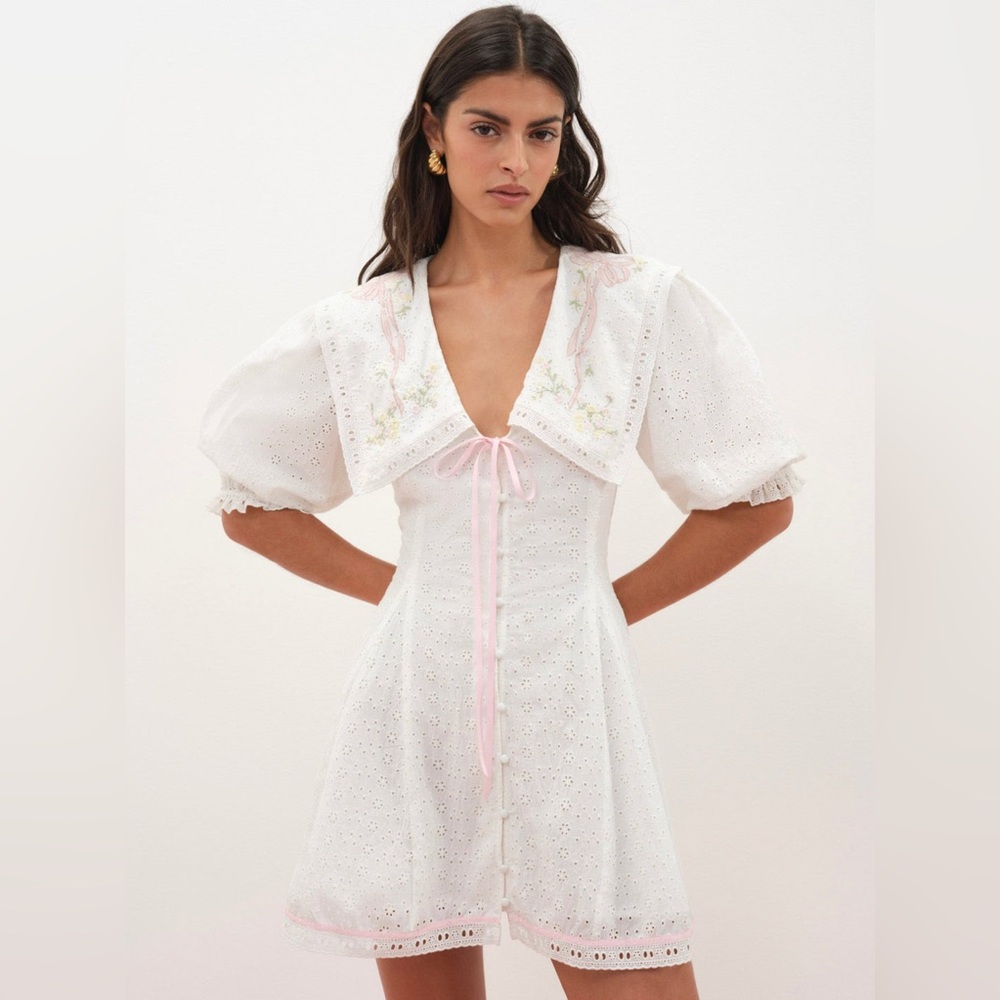 For love and lemons x Lynee Mi Amore Embroidered Mini Dress
